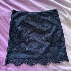 Forever21 Floral Lace Mini Pencil Skirt Navy Blue Women Small NWOT